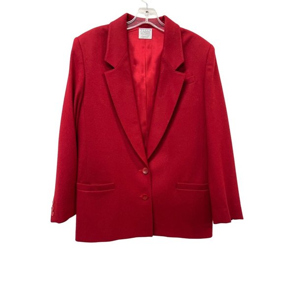 Koret Career Red Suit Merino Wool Jacket Skirt Professional Elegant Powerful in - Picture 4 of 16